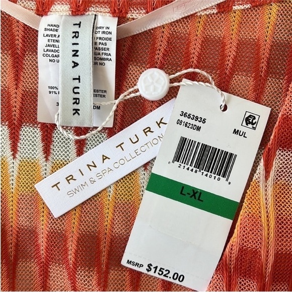 Trina Turk Swim & Spa Sunray Tunic Swim Coverup Dress L/XL NWT - Picture 6 of 11